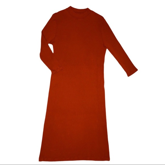 Rust Orange Dress 3/4 Sleeve Mock Neck Long Sleeve Sweater Dress A New Day XXL - Picture 3 of 14